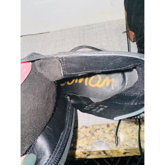 Sam Edelman Millard Lace-Up Boots Black Suede Block Heel Bootie 10 Boho Cottage - Picture 14 of 14